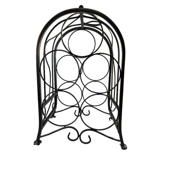 Wine Rack Counter Top 5 Bottle Metal Black 14x9 - Picture 1 of 8